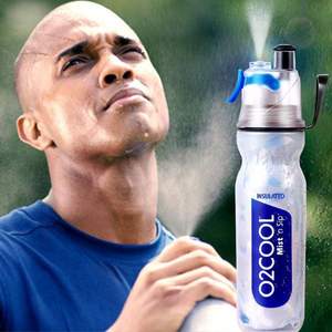 美國進口，O2COOL 運動保冷噴霧水壺590ml 2色 贈制冰盒1個