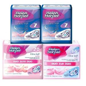 英国皇室认证，Helen Harper 海伦哈伯 超薄棉柔卫生巾护垫日夜组合57片