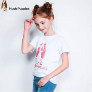 Hush Puppies 暇步士 女童圆领纯棉短袖T恤（105~170码） 3色