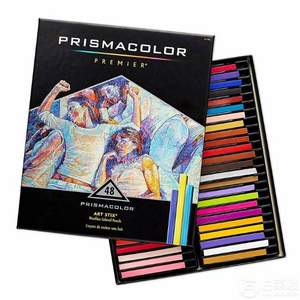 美国Sanford旗下，Prismacolor 霹雳马 2165 Premier Art Stix 无木软芯彩色铅笔 48色 Prime会员免费直邮含税