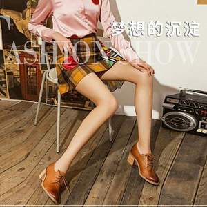 Teenmix 天美意 女士牛皮復古粗高跟單鞋 6U220AM7 2色
