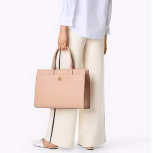 18年春夏新款，TORY BURCH KIRA 女士真皮托特包 $251.3（$359 下單7折）