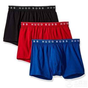 碼全，HUGO BOSS 男士平角內(nèi)褲3條裝 多色