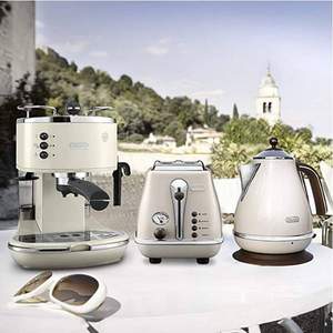 限PRIME会员，De'Longhi 意大利德龙 Icona Vintage 复古系列三件套（咖啡机+电水壶+多士炉）