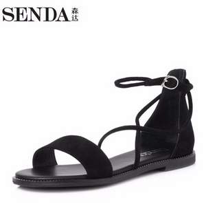 Senda 森达 女士舒适休闲平底凉鞋 4CC01BL8*2件 229元包邮