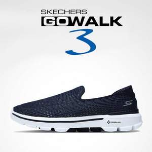 限42.5码，Skechers 斯凯奇 GO WALK 3系列 男士镂空一脚蹬休闲鞋 6666002