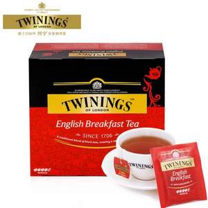 波兰进口 Twinings 川宁 英国早餐红茶 50片100g  