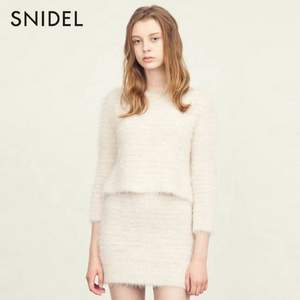 国内￥648，Snidel 含70%安哥拉山羊毛 纯色条纹毛绒毛衣SWNT165107 Prime会员免费直邮含税