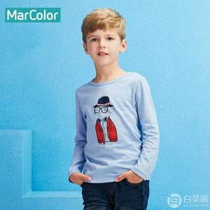 MARCOLOR 马卡乐男童纯棉休闲打底上衣 2色