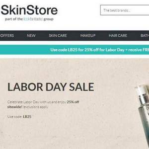SkinStore 现有Labor Day精选美容美妆品热卖