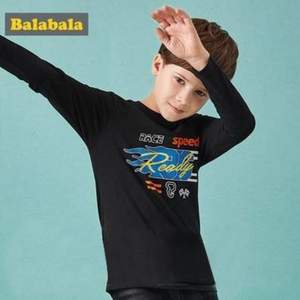 巴拉巴拉 2018秋装新款男童纯棉赛车印花长袖T恤（130~175码）3色