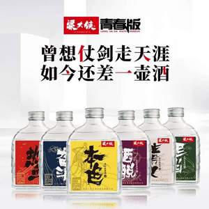 老字号出品，粱大侠 青春版 40度清香型白酒100ml*6瓶