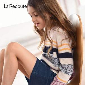 18年款，法国 La Redoute 乐都特 女童羊毛混纺套头毛衣 JU520