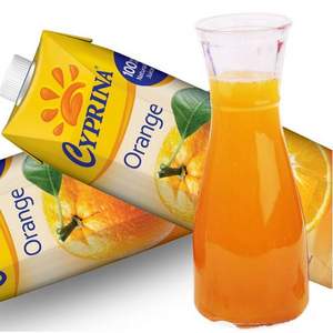 限地区，Cyprina 塞浦丽娜 100%纯橙汁 1L*4瓶 *2件