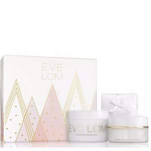 國內￥1200，EVE LOM 18超級水療假日套裝（卸妝潔面膏200ml+保濕凍膜100ml+潔面巾）￡66.5（需用碼）