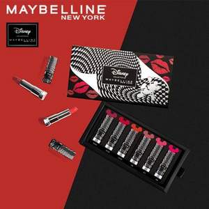 双十二预告，MAYBELLINE 美宝莲 x Disney 迪士尼 绝色持久迷你唇膏口红礼盒 1.5g*6支