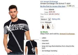 Amazon：阿玛尼副牌Armani Exchange（A/X）额外6折,男士T恤$17.4,Polo衫$23.4,女士上衣$23.4!