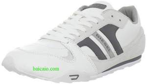 Amazon: 迪塞(Diesel) Men's Gunner Lace-Up 白/炭灰色 潮鞋 可疊加新人8折 折后僅需$23