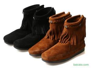 Amazon：Minnetonka Women's 299 Back-Zip Boot 迷你唐卡 5寸后拉链经典款短靴 $50.95 可叠加8折