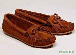 Amazon：Minnetonka Women's Kilty Moccasin 迷你唐卡 經(jīng)典流蘇平底鞋 8折后$32