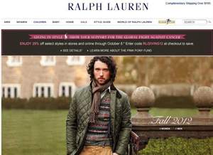 Ralph Lauren(拉爾夫·勞倫)官網(wǎng)：部分款式額外75折，有效期至10月8日！