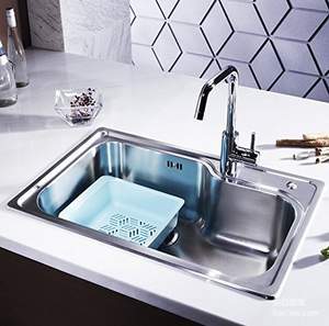 KOHLER 科勒 705mm大单槽套餐搭配高抛可芙厨房龙头 K-77160T-2S-NA+K-97274T-4-CP