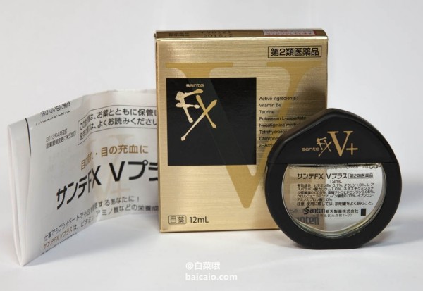 热门货，日本叁天 FXV+ 解疲劳超清凉眼药水 金色 12ml 625日元