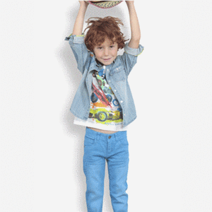西班牙著名童装品牌，Boboli 男童长袖牛仔衬衫531177