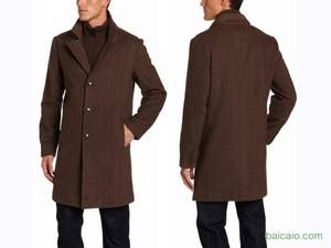 Amazon：3折！凯尼斯·柯尔 Kenneth Cole Men's Herringbone Walker Coat 男士羊毛呢风衣 历史低价$119.99 还可叠加8折 到手720元