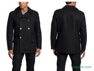 Amazon：超值！Nautica Pea Coat 诺帝卡 男士经典海军款羊毛呢大衣 历史最低$69.99 到手￥540