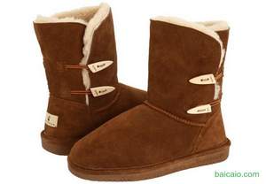 Amazon：BEARPAW Women's Abigail Boot 熊掌 经典两粒牛角扣短款雪地靴 近期低价$37.49