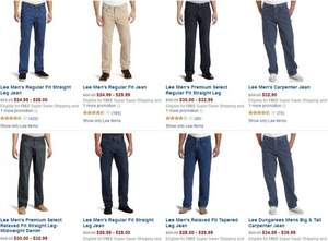 Amazon：LEE李牌 & Levis李维斯 男士牛仔裤 全系列均可凑单满$100额外8折 