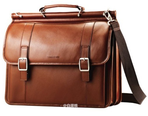 怒降20刀，Samsonite 新秀麗 16英寸真皮電腦公文包 2.1折 ￥392.79+209.58