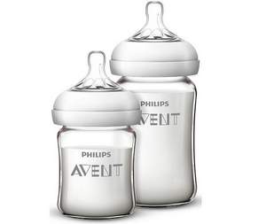 AVENT 新安怡 SCF679 宽口径自然顺畅玻璃奶瓶 125ml+240ml   