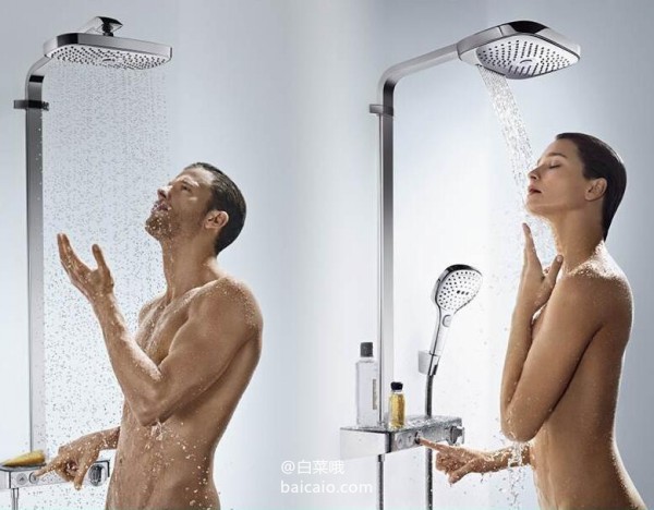 iF设计大奖，Hansgrohe 汉斯格雅 飞雨 Select E300 三速全铜淋浴花洒套装 秒杀￥8099包邮