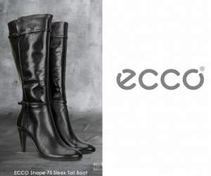 国内￥3059，ECCO 爱步 型塑 女士真皮长靴 4折$119.99 到手￥990