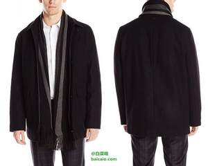 Calvin Klein 带围巾羊毛大衣 新低$56.21 到手￥520