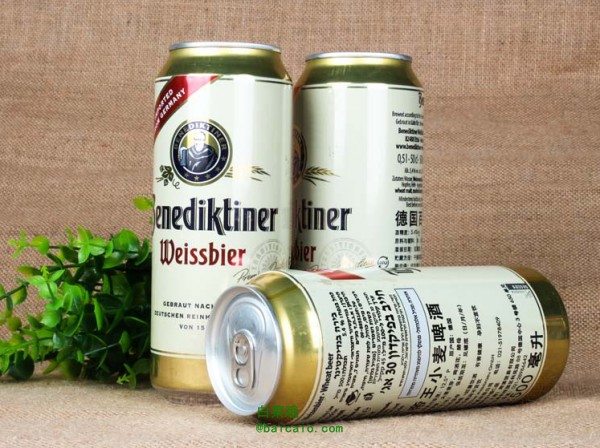 德国进口 Benedikeiner 百帝王 小麦啤酒 500ml*24听 ￥99包邮