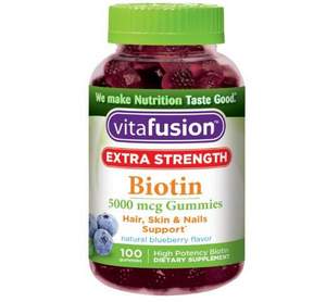 适合凑单，Vitafusion 小熊成人生物素软糖100粒 $5.36（$6.36-1）到手￥55