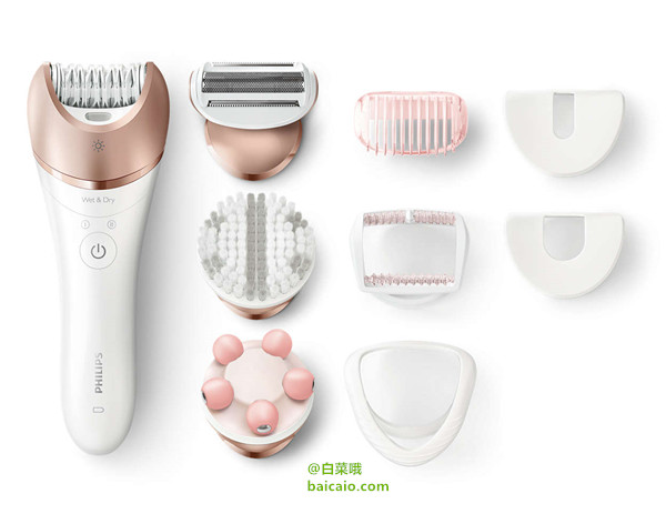 金盒特價，Philips 飛利浦 BRE650/00 旗艦款干濕兩用電動脫毛器 ￡49.99 直郵到手￥642