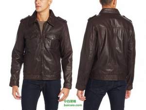 <span>金盒大白菜！</span> Tommy Hilfiger 男士真皮机车夹克 1.7折 $99.99 直邮含税到手￥780