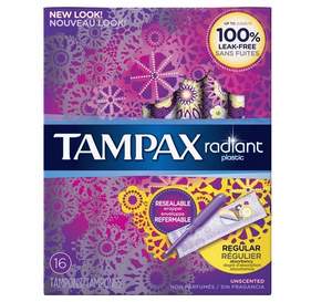 销量第一，Tampax 丹碧丝 新版卫生棉条16支 $1.79（$3.99-2 S&S优惠5%包邮）可凑单直邮