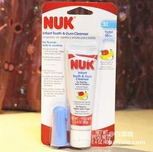 Amazon：适合凑单直邮，NUK 婴幼儿可吞食牙膏+指套牙刷 $4.97 到手￥35