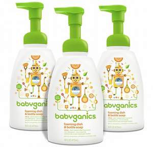 Amazon：Babyganics 全天然奶瓶餐具清洁剂 473ml*3瓶泵装 $11.74（$14.67 下单8折） 直邮无税到手￥135