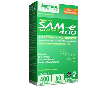 Amazon：改善情绪舒缓关节疼痛，Jarrow Formulas SAM-e胶囊 400mg*60粒 $41.85（$49.24 下单85折）