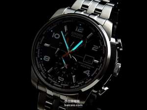 Jomadeals：<span>新款H820机芯！</span>CITIZEN 西铁城 AT9010-52E 新款光动能五局电波两地时万年历男表 $284.99 到手￥1845