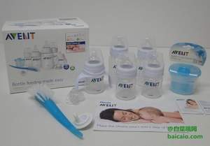 Amazon：AVENT 新安怡 新生兒奶瓶套裝(奶瓶*4/奶嘴*4/安撫奶嘴/學(xué)飲杯/奶瓶刷/奶粉盒) 新低$15.03（$18.79 下單8折）到手￥150