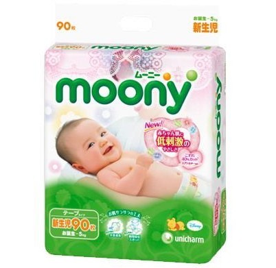 當(dāng)當(dāng)網(wǎng)：日本進(jìn)口 MOONY 嬰兒紙尿褲NB90片(0~5kg) ￥99