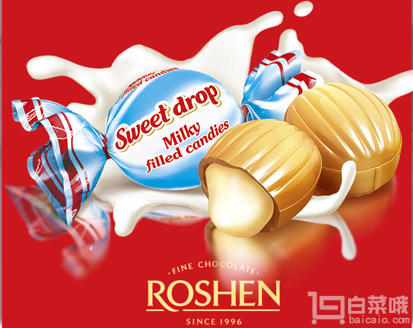 乌克兰进口，ROSHEN 如胜牛奶夹心硬糖500g￥17.9包邮（￥22.9-5）