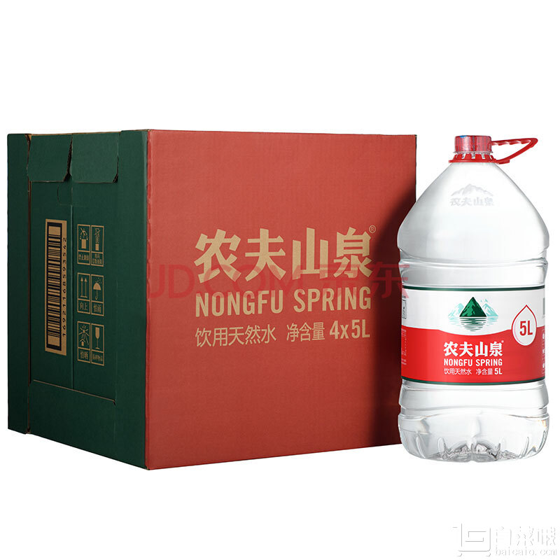 农夫山泉 天然饮用水5L*4瓶31.9元包邮（需拼团）